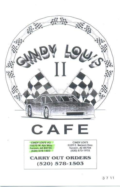 Cindy Lou's - Tucson, AZ menu_pic