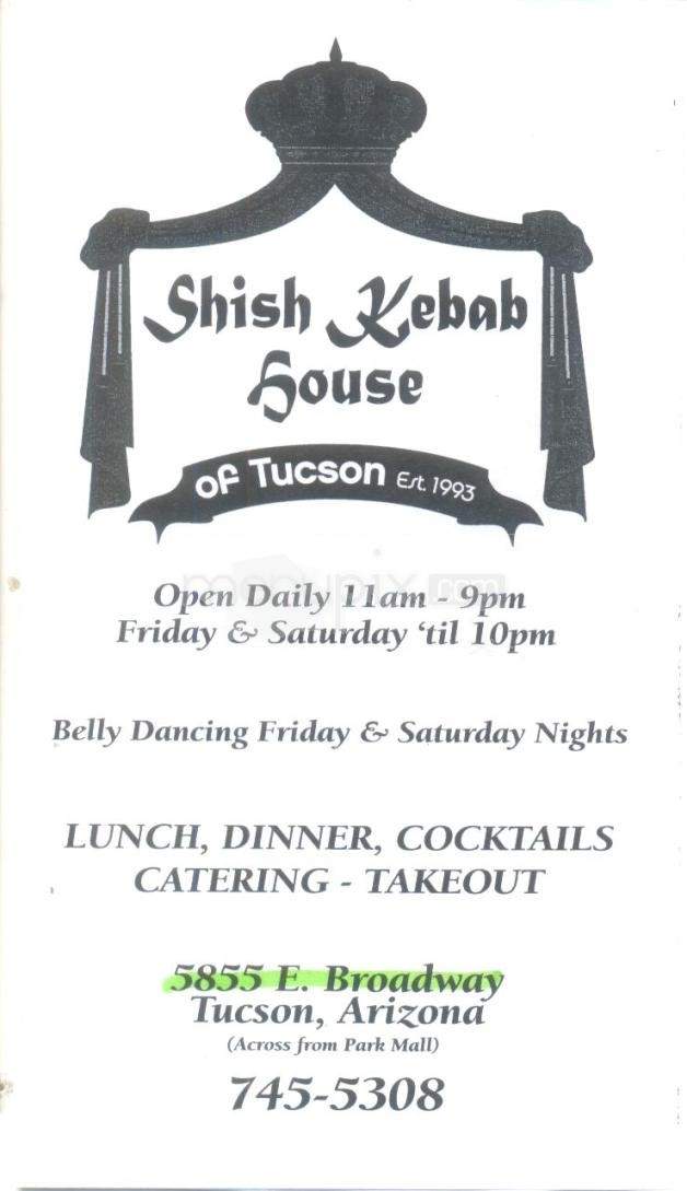 Shish Kebab House Of Tucson - Tucson, AZ menu_pic