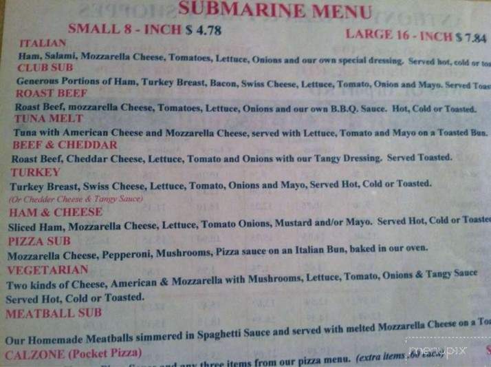 Anthony's Pizza - St. Augustine, FL menu_pic