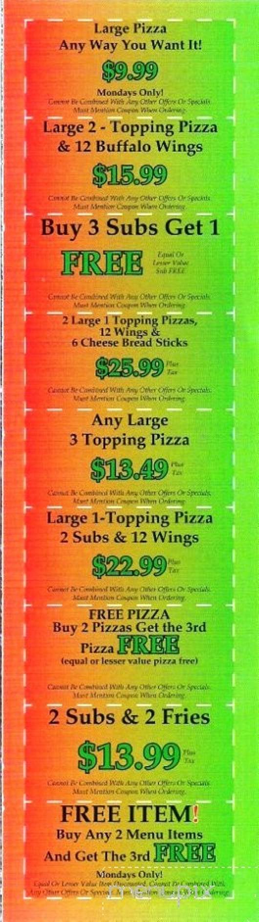 Anthony's Pizza - Front Royal, VA menu_pic