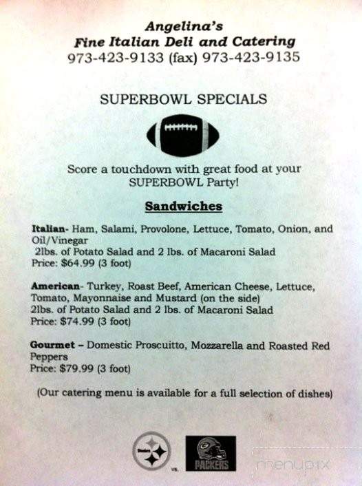 Angelina's Fine Italian Deli - Hawthorne, NJ menu_pic