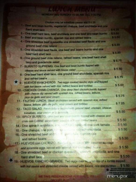 Acapulco Bar & Grill - Birmingham, AL menu_pic