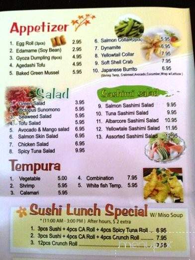Aki Sushi & Roll - Los Angeles, CA menu_pic