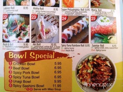 Aki Sushi & Roll - Los Angeles, CA menu_pic