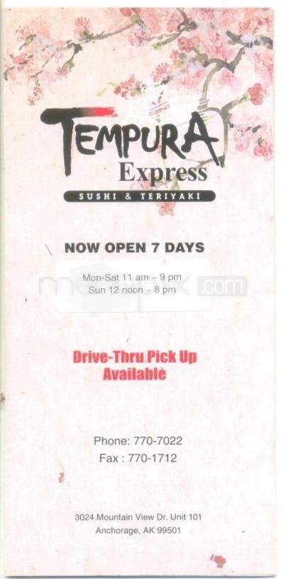 Tempura Express - Anchorage, AK menu_pic