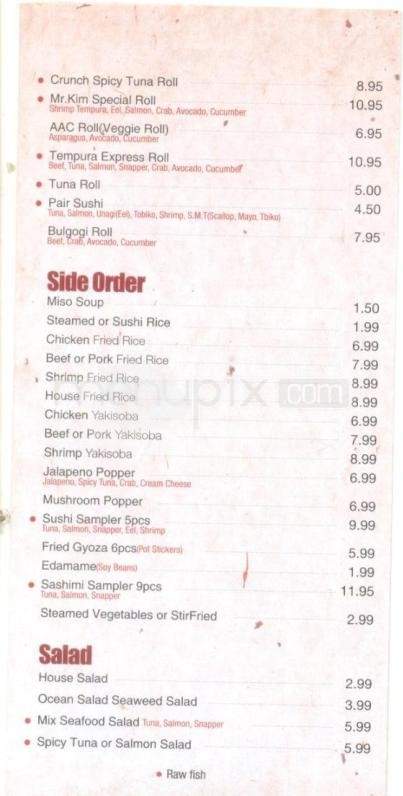 Tempura Express - Anchorage, AK menu_pic