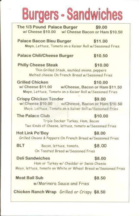 Billiard Palace - Anchorage, AK menu_pic