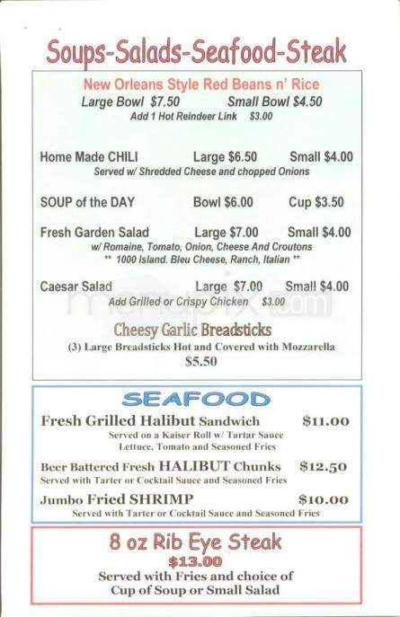 Billiard Palace - Anchorage, AK menu_pic