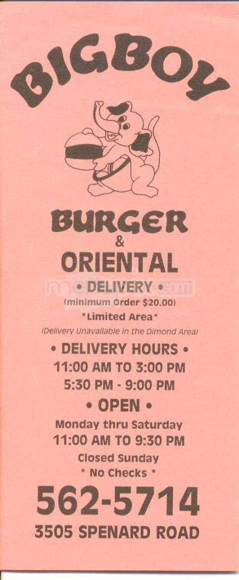 Big Boy Burger & Oriental - Anchorage, AK menu_pic