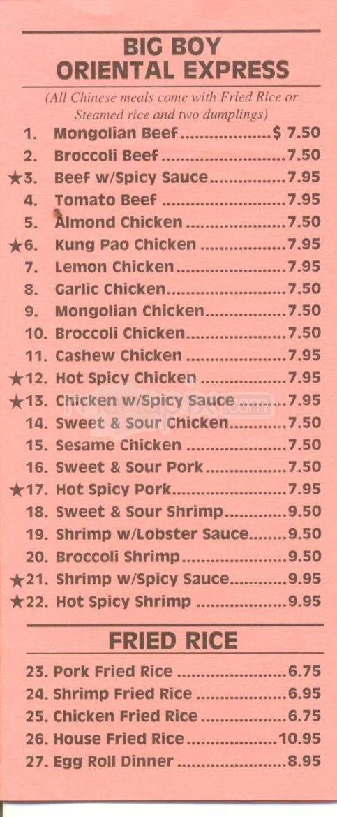 Big Boy Burger & Oriental - Anchorage, AK menu_pic