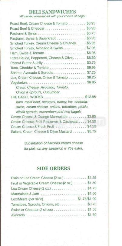 Bagel Factory - Anchorage, AK menu_pic