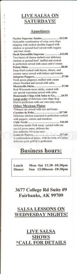 Azucar Fina - Fairbanks, AK menu_pic