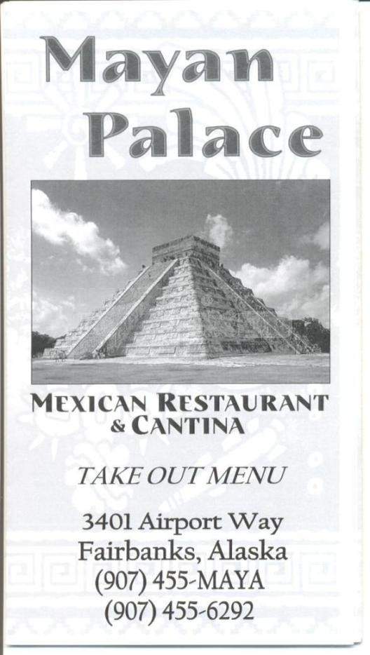 Mayan Palace, Mexican Restaurant & Cantina - Fairbanks, AK menu_pic