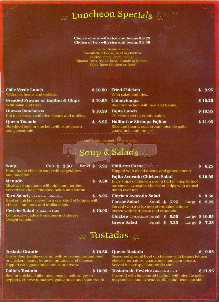 Gallo's Mexican Restaurant - Anchorage, AK menu_pic