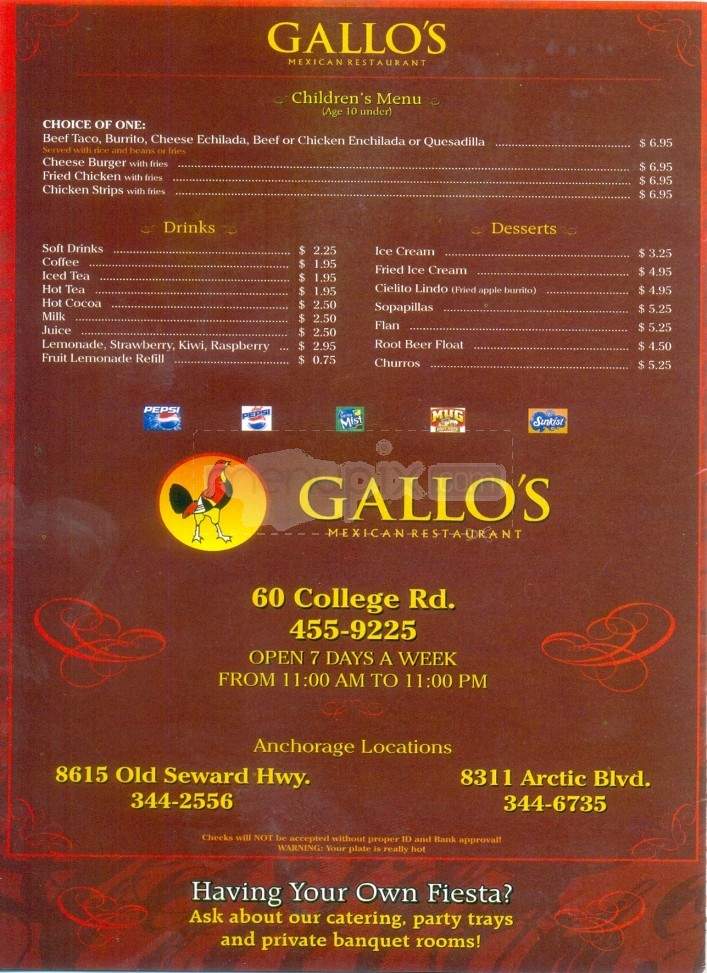 Gallo's Mexican Restaurant - Anchorage, AK menu_pic