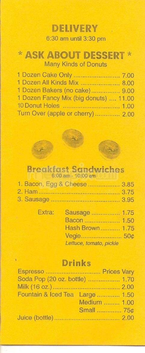 Jerry's Donuts & Burger - Anchorage, AK menu_pic