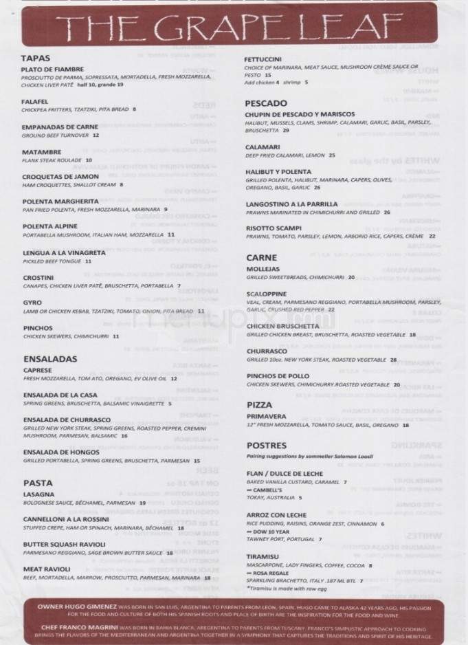 Grape Leaf - Anchorage, AK menu_pic