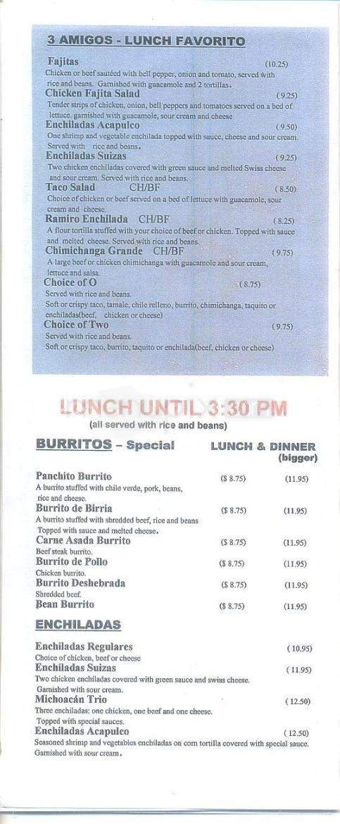 3 Amigos - Hope, AK menu_pic