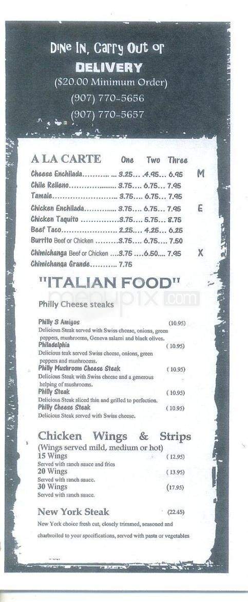 3 Amigos - Hope, AK menu_pic