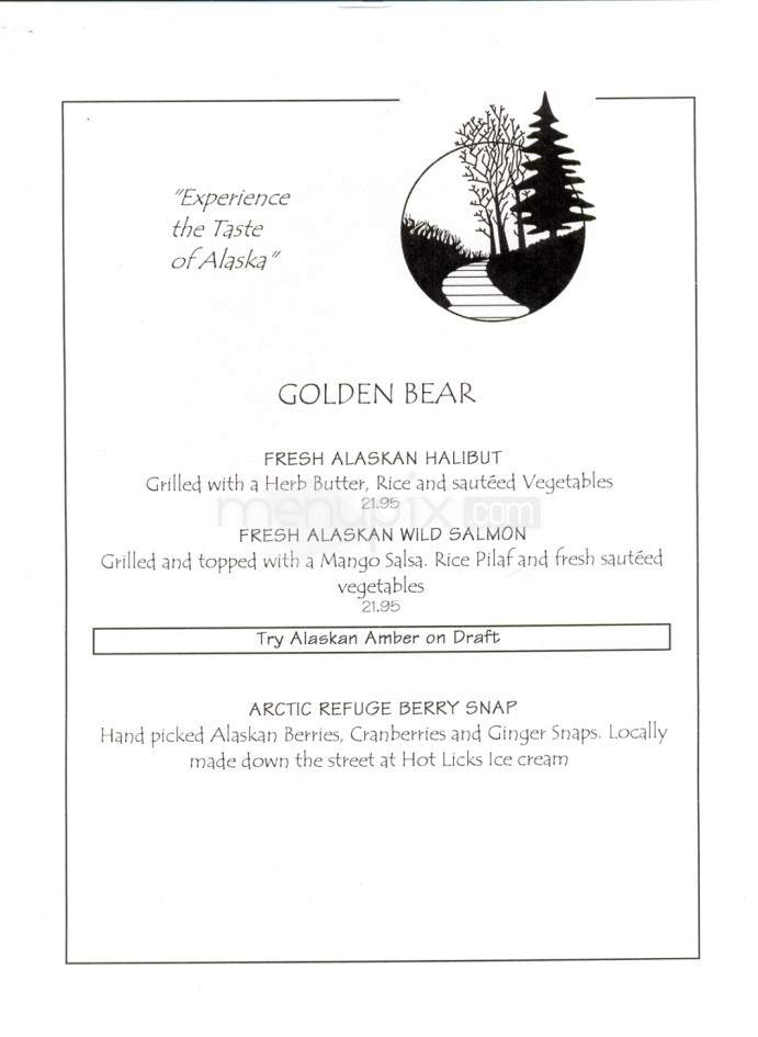 Golden Bear Restaurant - Tok, AK menu_pic