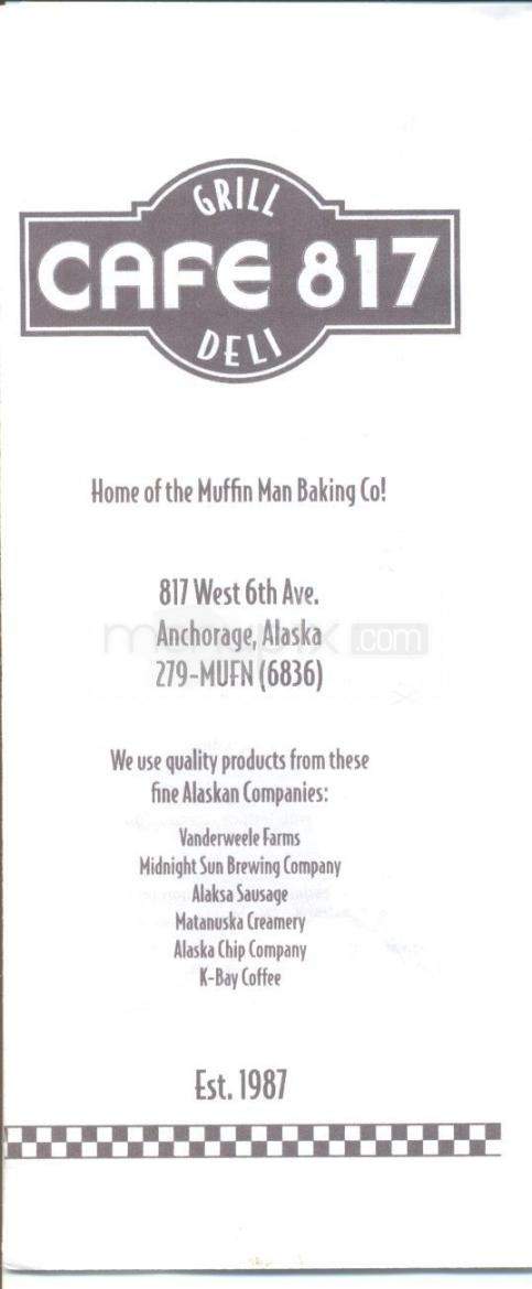 Cafe 817 - Anchorage, AK menu_pic