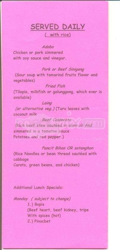 Armie's Cafe - Anchorage, AK menu_pic