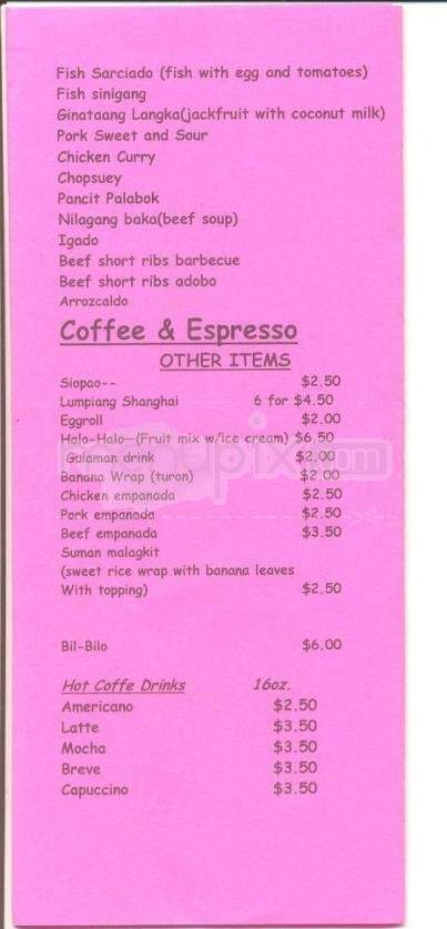 Armie's Cafe - Anchorage, AK menu_pic