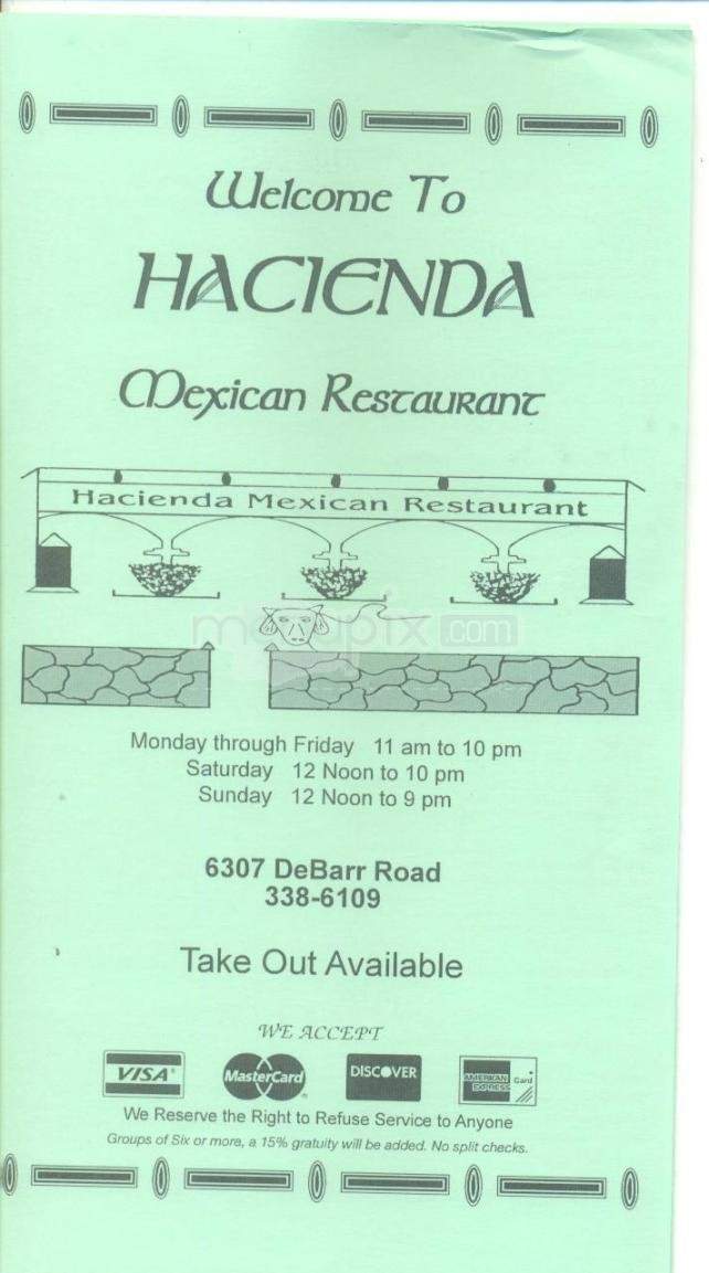 Hacienda Mexican Restaurant - Anchorage, AK menu_pic