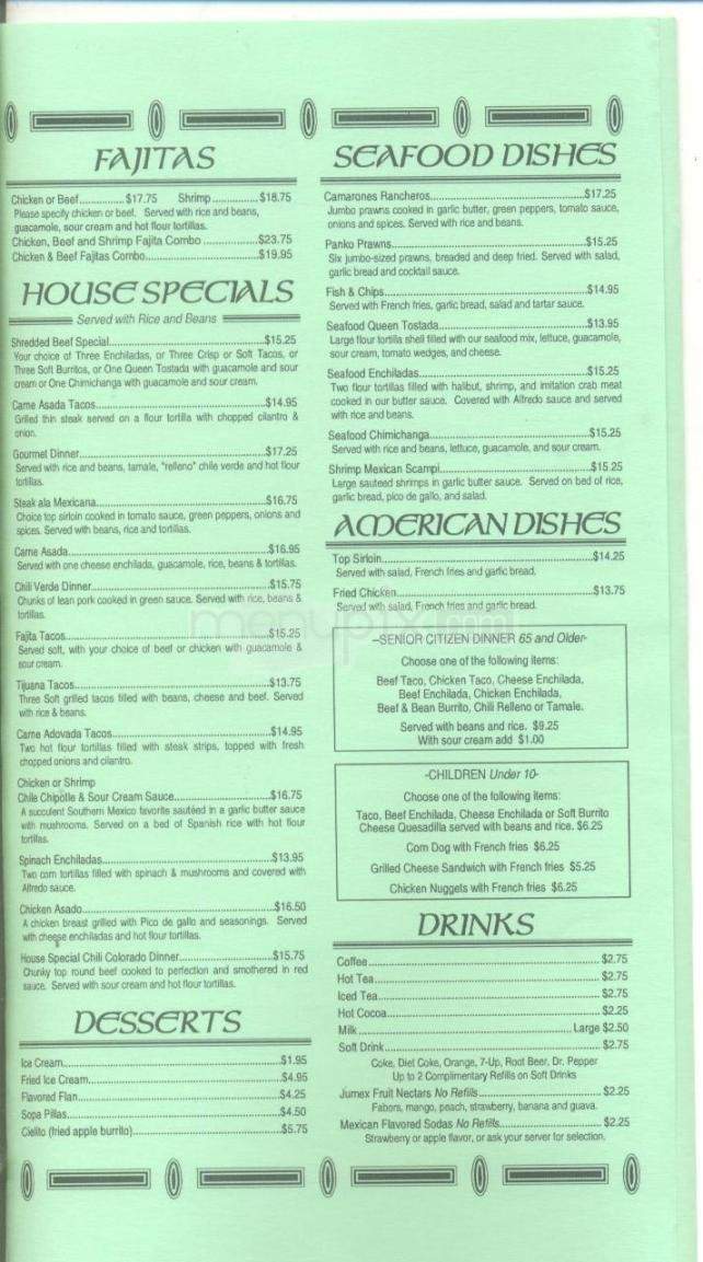 Hacienda Mexican Restaurant - Anchorage, AK menu_pic