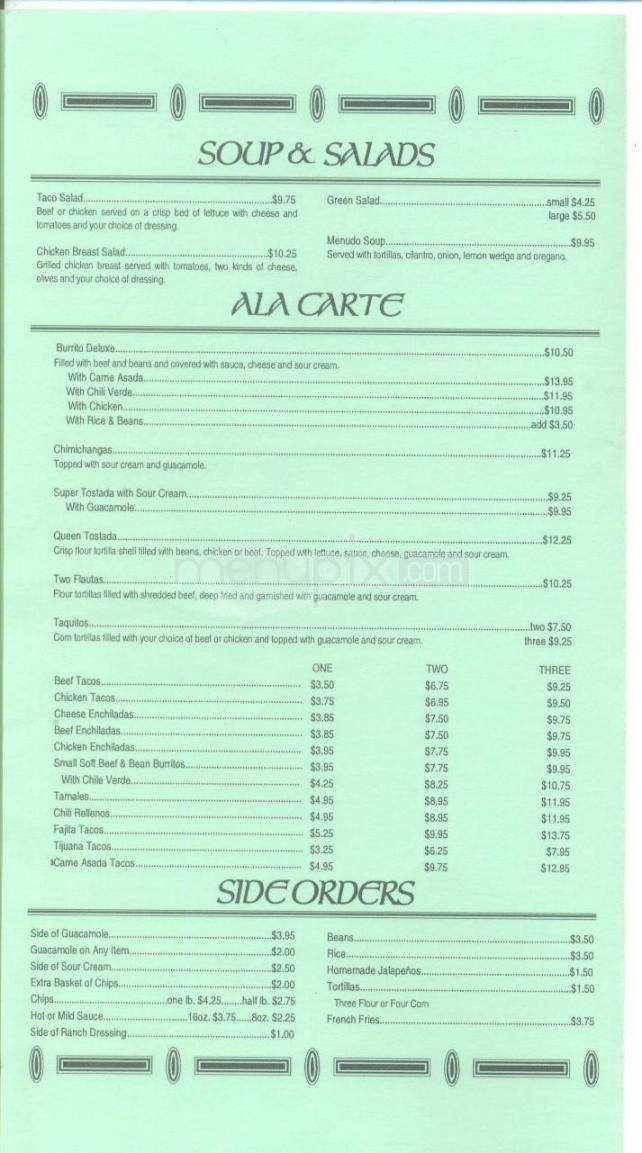 Hacienda Mexican Restaurant - Anchorage, AK menu_pic