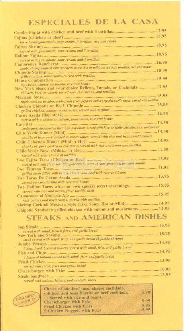 Los Arcos - Anchorage, AK menu_pic