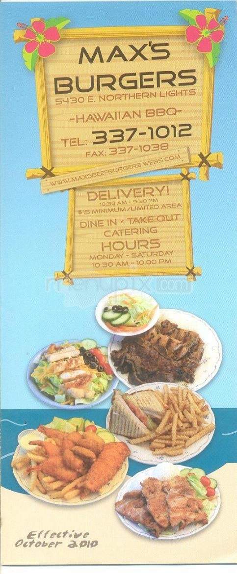 Max's Beefy Burgers - Anchorage, AK menu_pic