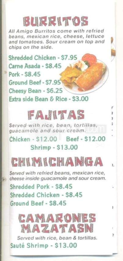 Amigo's Baja Grill - Anchorage, AK menu_pic