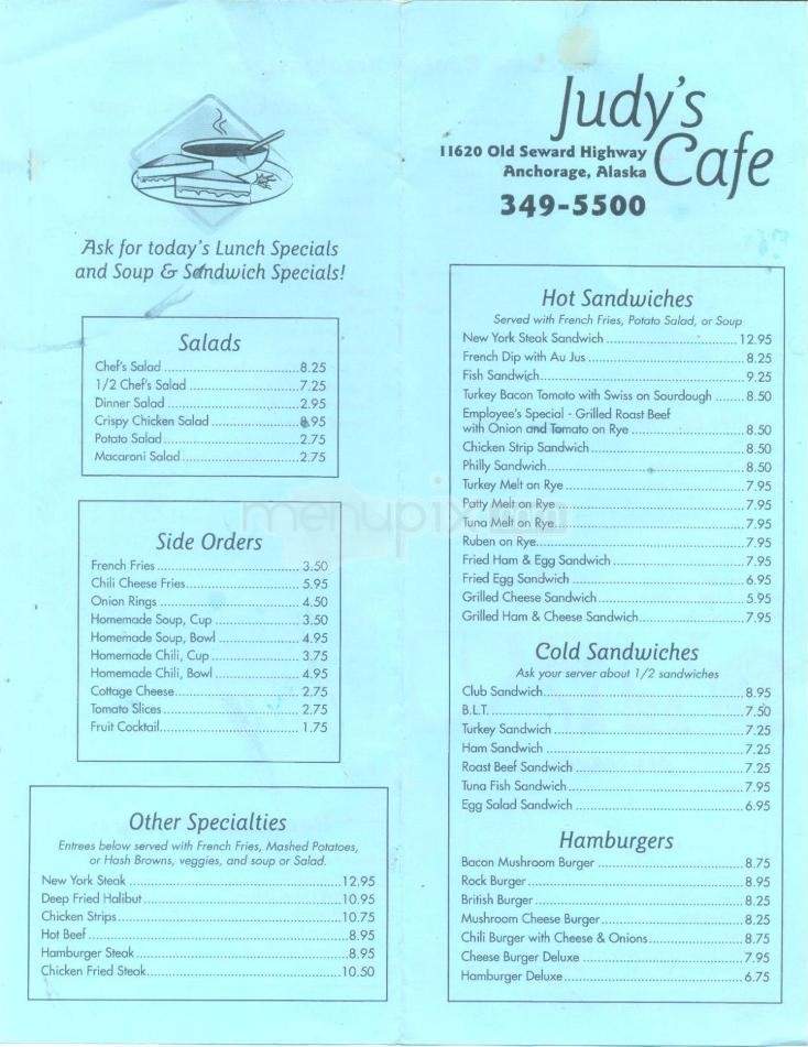 Judy's Cafe - Anchorage, AK menu_pic