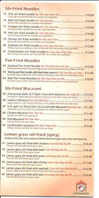 Pho Saigon #2 - Anchorage, AK menu_pic