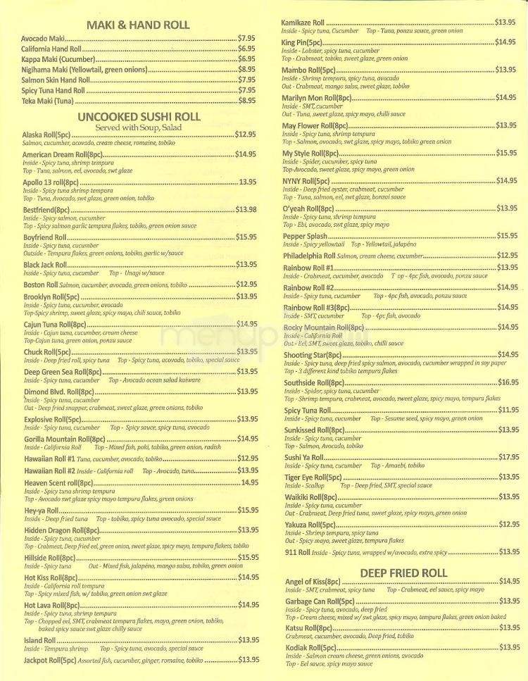 Sushi Ya - Anchorage, AK menu_pic