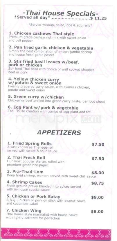 Thai House - Anchorage, AK menu_pic