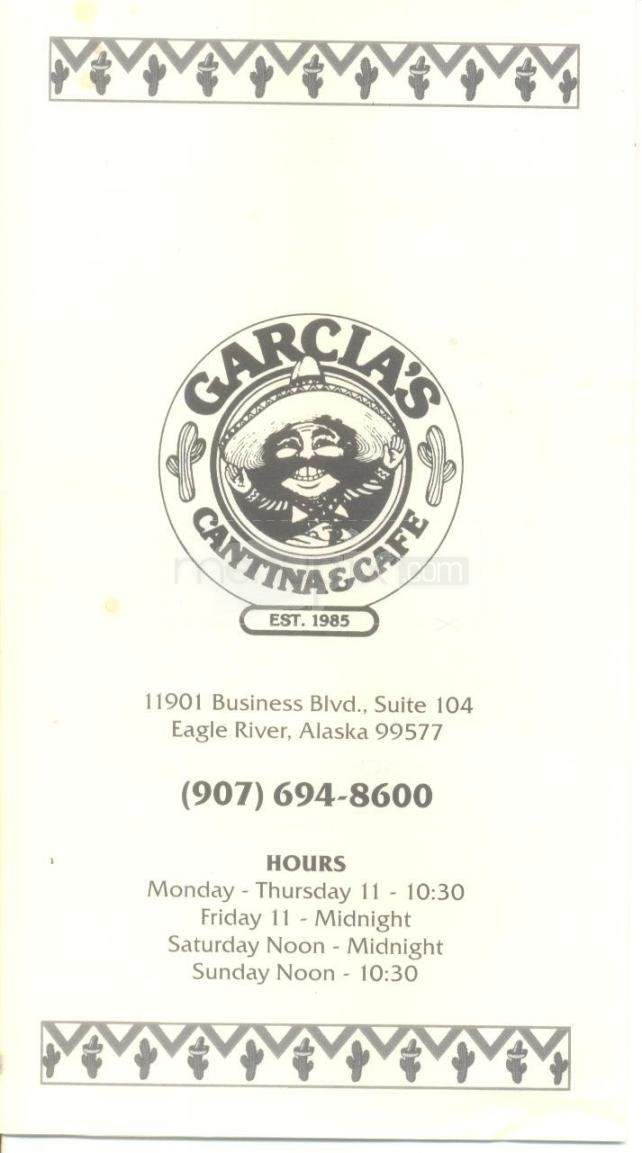 Garcia's Cantina & Cafe - Eagle River, AK menu_pic