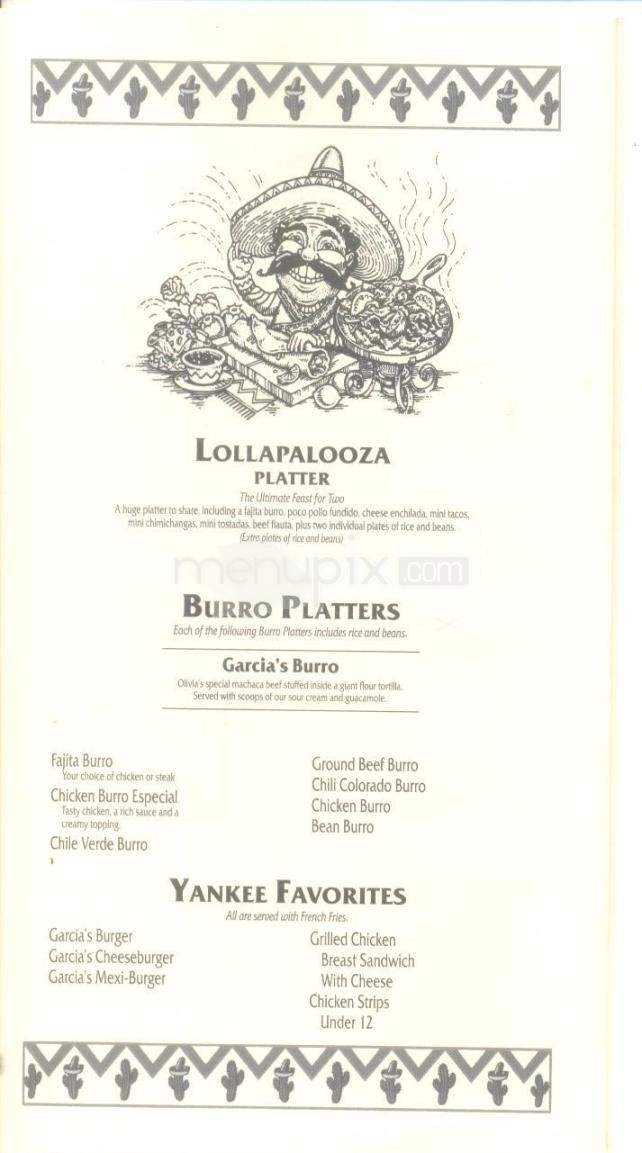 Garcia's Cantina & Cafe - Eagle River, AK menu_pic