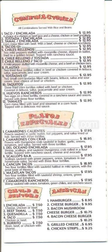 Jalapenos Mexican Restaurant - Eagle River, AK menu_pic