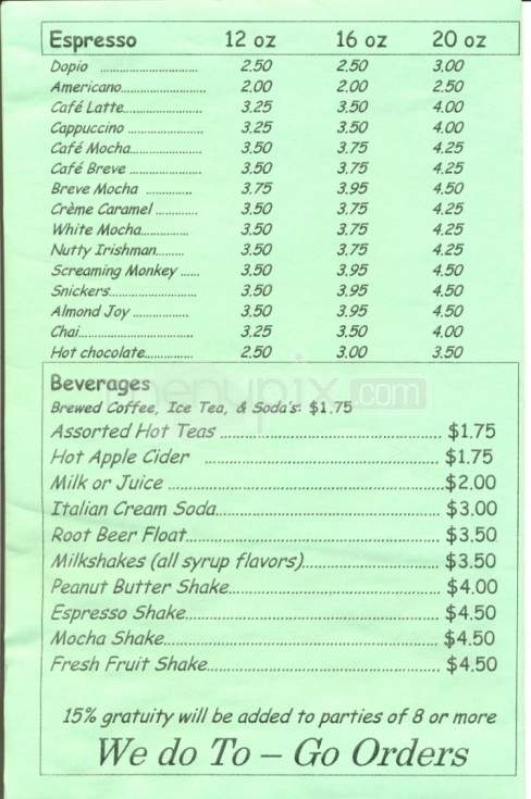 Chowder House - Fairbanks, AK menu_pic