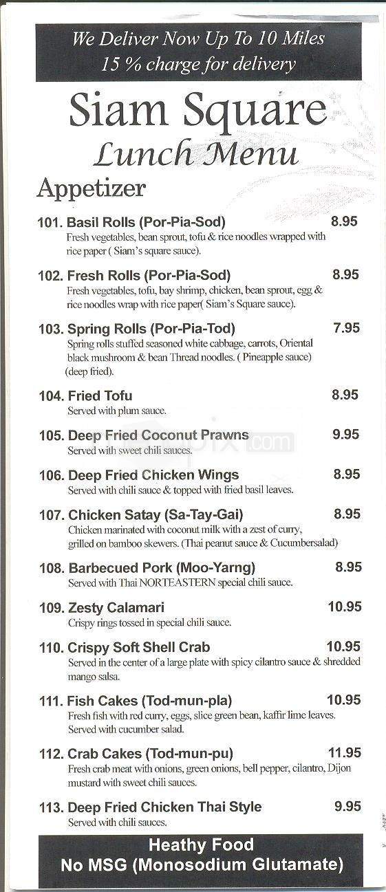 Siam Square - Fairbanks, AK menu_pic