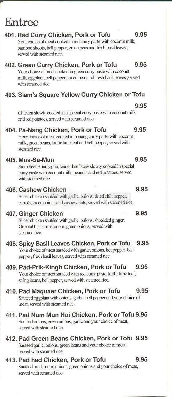 Siam Square - Fairbanks, AK menu_pic