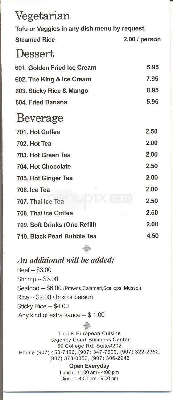 Siam Square - Fairbanks, AK menu_pic