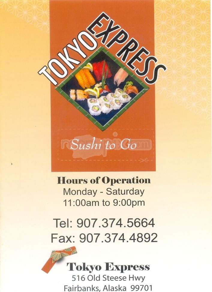 Tokyo Express - Fairbanks, AK menu_pic