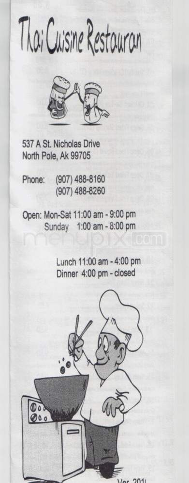 Thai Cuisine Restaurant - North Pole, AK menu_pic