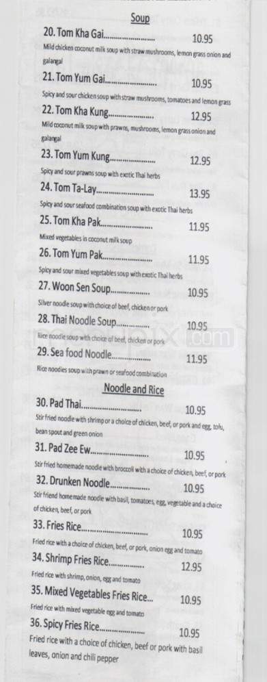 Thai Cuisine Restaurant - North Pole, AK menu_pic
