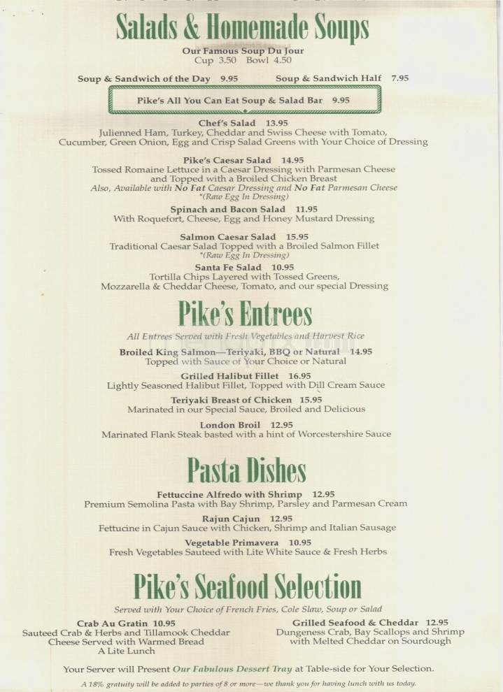 Pike's Waterfront Lodge - Fairbanks, AK menu_pic