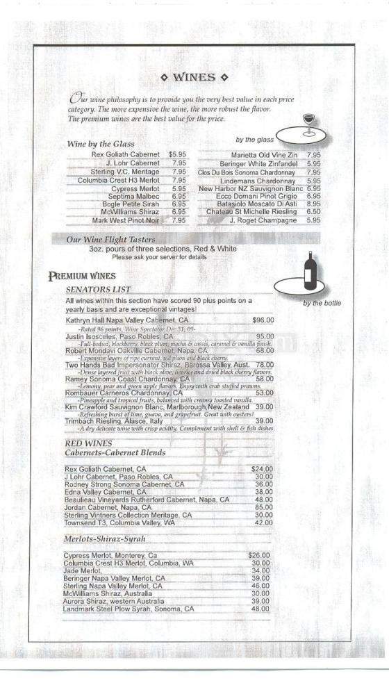Pump House Restaurant & Saloon - Fairbanks, AK menu_pic