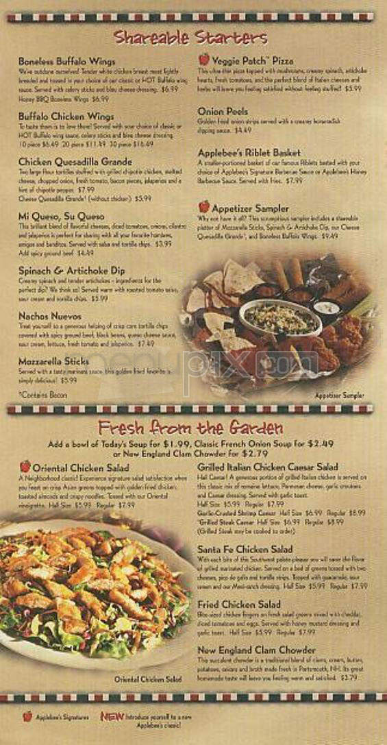 Applebee's Neighborhood Grill - Hadley, MA menu_pic
